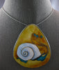 EXTRA LARGE MULTI COLOR ENAMEL STERLING SILVER HANDCRAFTED SNAIL PENDANT #27619