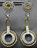 ESTATE .3CT DIAMOND 14KT 2 TONE GOLD 3D MULTI CIRCULAR HANGING FUN EARRINGS