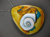 EXTRA LARGE MULTI COLOR ENAMEL STERLING SILVER HANDCRAFTED SNAIL PENDANT #27619
