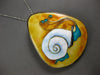 EXTRA LARGE MULTI COLOR ENAMEL STERLING SILVER HANDCRAFTED SNAIL PENDANT #27619