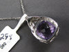 3.88CT DIAMOND & AAA AMETHYST 14KT WHITE GOLD 3D CUSHION HALO FILIGREE PENDANT