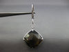 LARGE 20.14CT DIAMOND & AAA SMOKY TOPAZ 18KT WHITE GOLD CUSHION HANGING EARRINGS