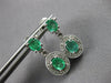.65CT DIAMOND & AAA EMERALD 14KT WHITE GOLD OVAL & ROUND FLOWER HANGING EARRINGS