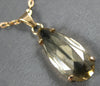 LARGE 3.50CT AAA SMOKY TOPAZ 14K ROSE GOLD 3D TEAR DROP SOLITAIRE PENDANT #26768