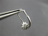 ESTATE .53CT DIAMOND & EMERALD 14KT WHITE GOLD FLOWER LEVERBACK HANGING EARRINGS