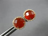 ESTATE 2.81CT DIAMOND & AAA CARNELIAN 14KT ROSE GOLD 3D ROUND HALO STUD EARRINGS