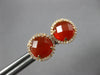 ESTATE 2.81CT DIAMOND & AAA CARNELIAN 14KT ROSE GOLD 3D ROUND HALO STUD EARRINGS
