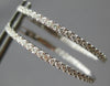 ESTATE .65CT DIAMOND 18KT WHITE GOLD 3D CLASSIC INSIDE OUT HOOP HANGING EARRINGS