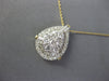 ESTATE 1.0CT DIAMOND 14KT YELLOW GOLD ROUND & BAGUETTE CLUSTER TEAR DROP PENDANT