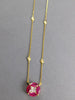 3.8CT DIAMOND & AAA RUBY 14KT YELLOW GOLD PRINCESS MARQUISE BY THE YARD NECKLACE