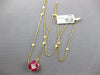 3.8CT DIAMOND & AAA RUBY 14KT YELLOW GOLD PRINCESS MARQUISE BY THE YARD NECKLACE