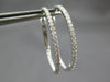 ESTATE .65CT DIAMOND 18KT WHITE GOLD 3D CLASSIC INSIDE OUT HOOP HANGING EARRINGS
