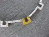 5.80CT WHITE & CANARY DIAMOND 18KT TWO TONE GOLD ETERNITY SQUARE TENNIS NECKLACE