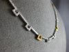 5.80CT WHITE & CANARY DIAMOND 18KT TWO TONE GOLD ETERNITY SQUARE TENNIS NECKLACE
