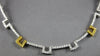 5.80CT WHITE & CANARY DIAMOND 18KT TWO TONE GOLD ETERNITY SQUARE TENNIS NECKLACE