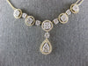 2.03CT DIAMOND 14KT YELLOW GOLD 3D CLUSTER SQUARE TEAR DROP BY THE YARD NECKLACE