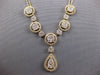 2.03CT DIAMOND 14KT YELLOW GOLD 3D CLUSTER SQUARE TEAR DROP BY THE YARD NECKLACE