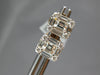 ESTATE .65CT DIAMOND 18KT ROSE GOLD 3D ROUND & BAGUETTE INVISIBLE STUD EARRINGS