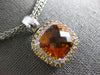 13.3CT DIAMOND & AAA YELLOW SAPPHIRE & CITRINE 18KT WHITE GOLD SQUARE PENDANT