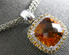 13.3CT DIAMOND & AAA YELLOW SAPPHIRE & CITRINE 18KT WHITE GOLD SQUARE PENDANT