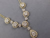 2.03CT DIAMOND 14KT YELLOW GOLD 3D CLUSTER SQUARE TEAR DROP BY THE YARD NECKLACE
