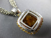 13.3CT DIAMOND & AAA YELLOW SAPPHIRE & CITRINE 18KT WHITE GOLD SQUARE PENDANT