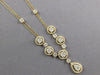2.03CT DIAMOND 14KT YELLOW GOLD 3D CLUSTER SQUARE TEAR DROP BY THE YARD NECKLACE