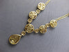 2.03CT DIAMOND 14KT YELLOW GOLD 3D CLUSTER SQUARE TEAR DROP BY THE YARD NECKLACE