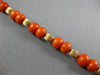 ANTIQUE LARGE & LONG AAA CORAL 14KT YELLOW GOLD 3D BEAD CLASSIC FUN BRACELET
