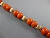 ANTIQUE LARGE & LONG AAA CORAL 14KT YELLOW GOLD 3D BEAD CLASSIC FUN BRACELET