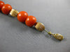 ANTIQUE LARGE & LONG AAA CORAL 14KT YELLOW GOLD 3D BEAD CLASSIC FUN BRACELET