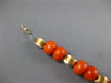 ANTIQUE LARGE & LONG AAA CORAL 14KT YELLOW GOLD 3D BEAD CLASSIC FUN BRACELET