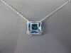 3.03CT DIAMOND & AAA BLUE TOPAZ 14K WHITE GOLD CUSHION & ROUND FILIGREE NECKLACE