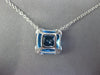 3.03CT DIAMOND & AAA BLUE TOPAZ 14K WHITE GOLD CUSHION & ROUND FILIGREE NECKLACE