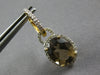 6.15CT DIAMOND & AAA SMOKY TOPAZ 14KT YELLOW GOLD 3D OVAL HALO HANGING EARRINGS