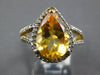 2.91CT DIAMOND & AAA CITRINE 14KT YELLOW GOLD PEAR SHAPE & ROUND HALO FUN RING