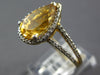 2.91CT DIAMOND & AAA CITRINE 14KT YELLOW GOLD PEAR SHAPE & ROUND HALO FUN RING