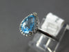 1.17CT DIAMOND & AAA BLUE TOPAZ 14K WHITE GOLD PEAR SHAPE & ROUND HALO LOVE RING