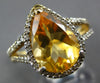 2.91CT DIAMOND & AAA CITRINE 14KT YELLOW GOLD PEAR SHAPE & ROUND HALO FUN RING