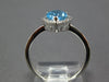 1.17CT DIAMOND & AAA BLUE TOPAZ 14K WHITE GOLD PEAR SHAPE & ROUND HALO LOVE RING