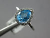 1.17CT DIAMOND & AAA BLUE TOPAZ 14K WHITE GOLD PEAR SHAPE & ROUND HALO LOVE RING