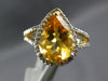 2.91CT DIAMOND & AAA CITRINE 14KT YELLOW GOLD PEAR SHAPE & ROUND HALO FUN RING