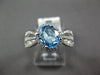 1.38CT DIAMOND & AAA BLUE TOPAZ 14KT WHITE GOLD OVAL & ROUND MULTI ROW FUN RING