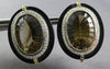 51.61CT DIAMOND & AAA SMOKY TOPAZ & ONYX 14K WHITE GOLD CLIP ON HANGING EARRINGS