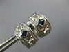 WIDE .6CT DIAMOND & AAA SAPPHIRE 18K WHITE GOLD PRINCESS & ROUND HUGGIE EARRINGS