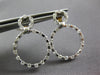 .75CT DIAMOND 14KT 2 TONE GOLD 3D ETOILE CIRCULAR SIDEWAYS HOOP HANGING EARRINGS