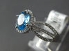 1.38CT DIAMOND & AAA BLUE TOPAZ 14KT WHITE GOLD OVAL & ROUND MULTI ROW FUN RING