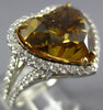 ESTATE LARGE 7.2CT WHITE & CHOCOLATE FANCY DIAMOND GOLD PLATINUM ENGAGEMENT RING