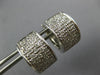 ESTATE WIDE .75CT DIAMOND 18KT WHITE GOLD 3D MULTI ROW CLASSIC HUGGIE EARRINGS