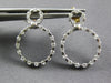 .75CT DIAMOND 14KT 2 TONE GOLD 3D ETOILE CIRCULAR SIDEWAYS HOOP HANGING EARRINGS